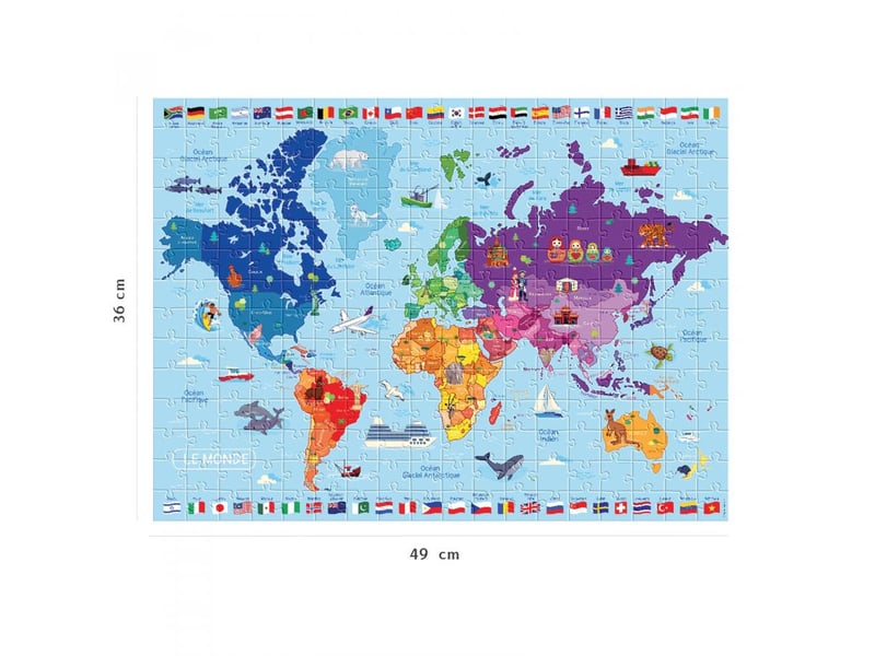  Puzzle 250 p  carte du monde 86883 - Conforama C