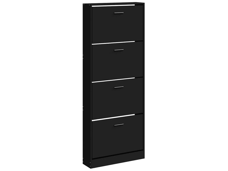 Meuble à chaussure, armoire à chaussures noir 59x17x150 cm bois d'ingénierie  - Conforama A