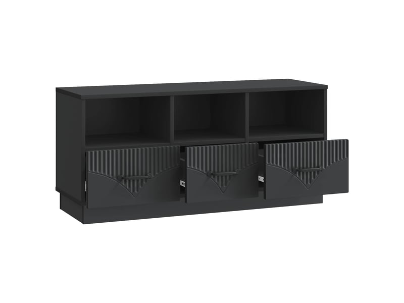  Meuble tv - banc tv - meuble de rangement avec tiroir noir 102 x 34,5 x 47 cm bois d'ingénierie  - Conforama E