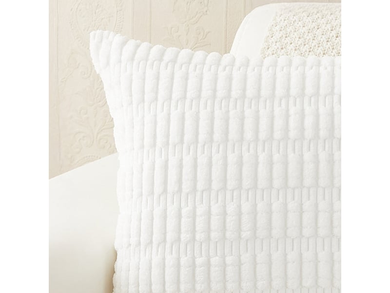  Coussin carré en tissu blanc 43x43 cm  - Conforama E