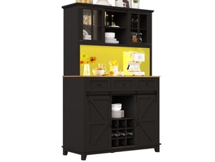 Buffet 3 porte(s) 3 tiroir(s) <strong></strong> <strong>Morn Vibe</strong> - 105 cm coloris noir