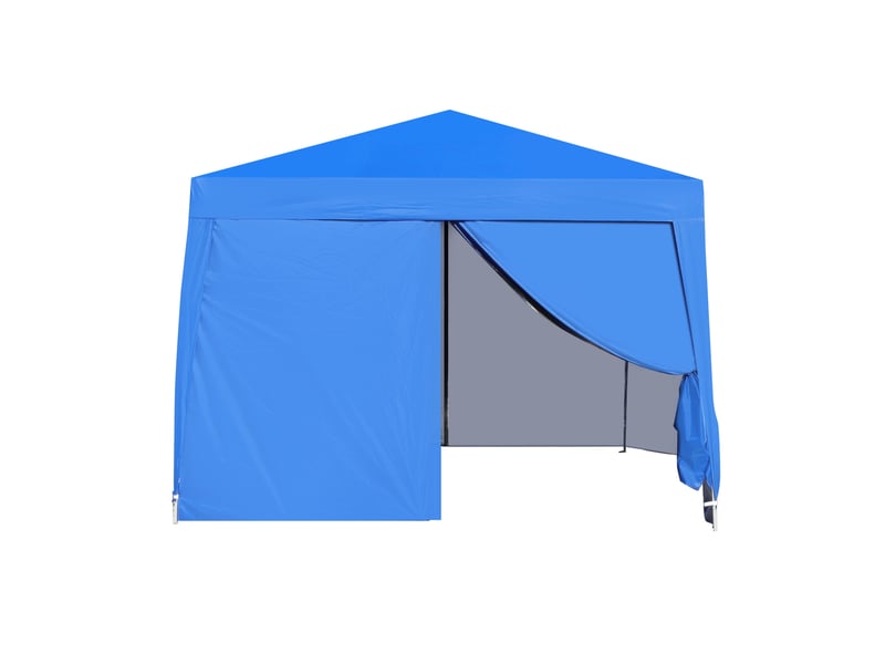  Tonnelle pliante 3 x 3 m bleue, étanche, avec 4 parois, 4 sacs de sable et protection uv 50+, structure acier  - Conforama A