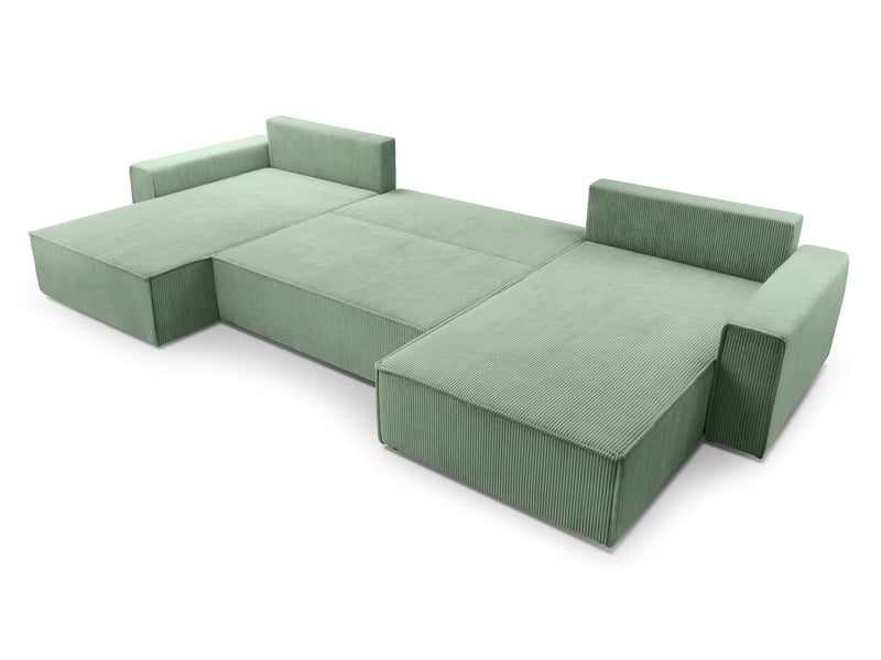  Canapé d’angle en velours côtelé blanc cedria – 287 cm Cedria U - Conforama C