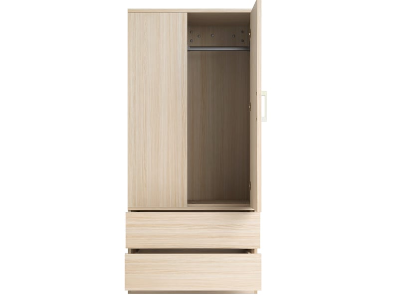  Armoire 70 × 50 × 175 cm – avec 2 tiroirs – avec étagères ouvertes – armoire à une porte – naturel  - Conforama W