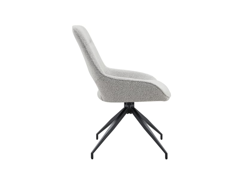 Lot de 2 chaises de salle à manger,50x50x87 cm,pivotantes 360°,tissu et métal noir,taupe  - Conforama D