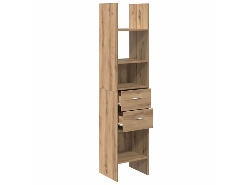 Bibliothèque 2 niveaux, armoire à livres 40 x 35 x 180 cm bois d'ingénierie shl9387 - Conforama E