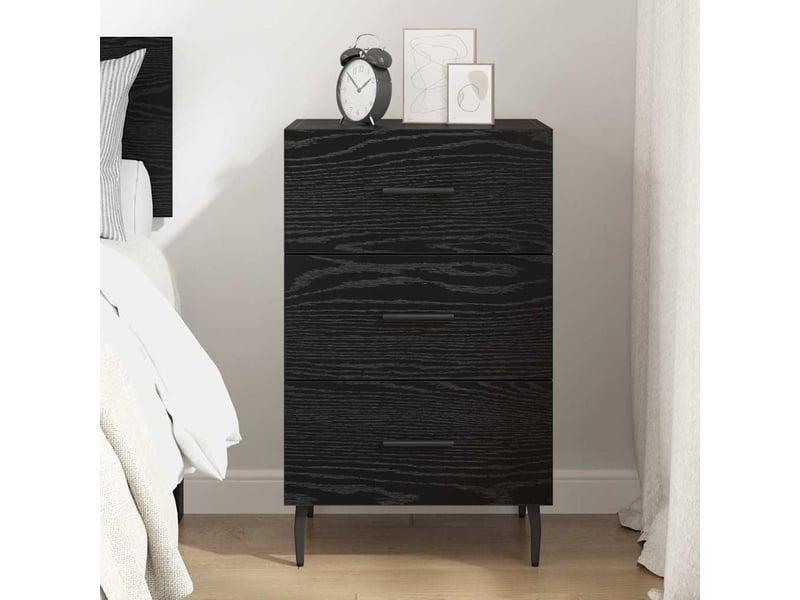  Table de chevet chêne noir 40 x 40 x 66 cm bois d'ingénierie  - Conforama D