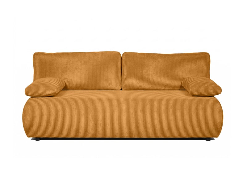 Canapé droit veluto convertible avec coffre en velours côtelé - jaune moutarde VELUTO - Conforama E