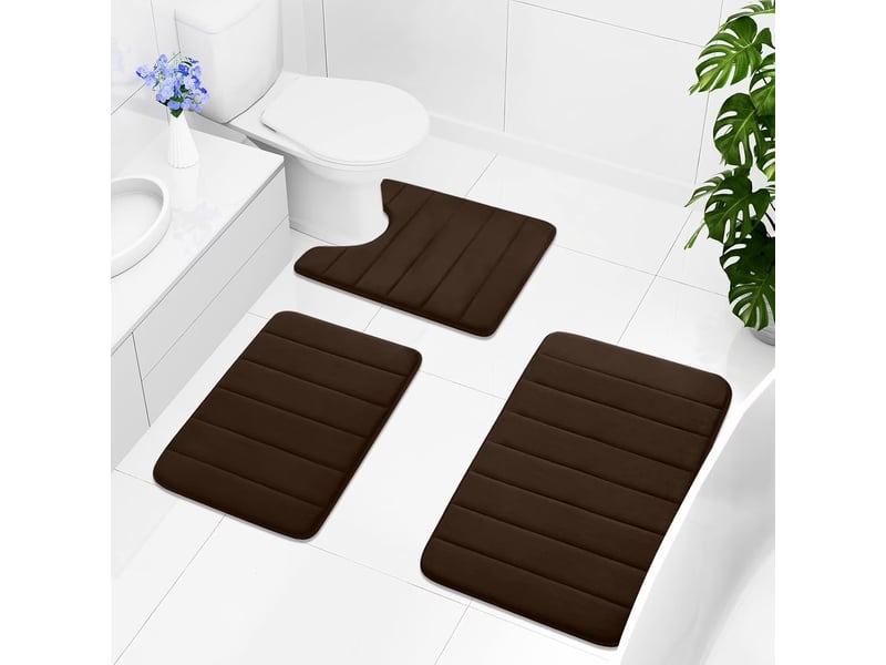  Tapis de bain en mousse à mémoire de forme antidérapant - 20 x 30 pouces - brun café  - Conforama B