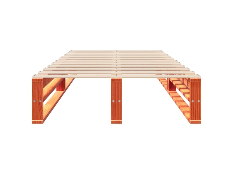  Lit simple- lit adulte -  cadre de lit sans matelas  marron 90x200 cm bois pin massif  - Conforama C