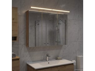 Amoire de salle de bain, meuble de salle de bain avec miroir chêne artisanal shl9428