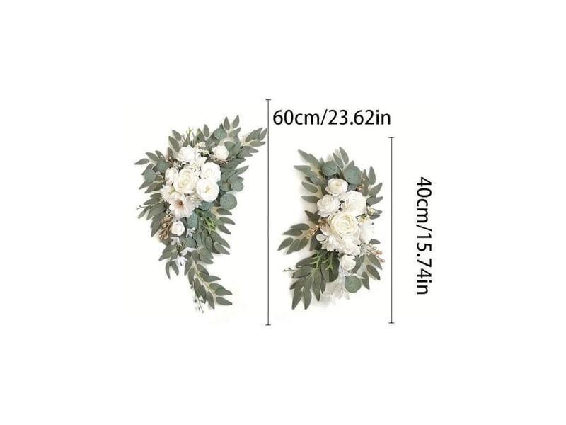 Arche de fleurs artificielles pour mariage (ensemble) convient pour la décoration de mariage, la cérémonie et le décor de réception (blanc)-aquaforge - Conforama B