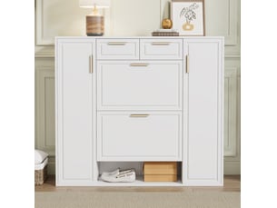 Meuble à chaussures 15 paire(s)  <strong>HAVRYA</strong>  <strong></strong> coloris blanc
