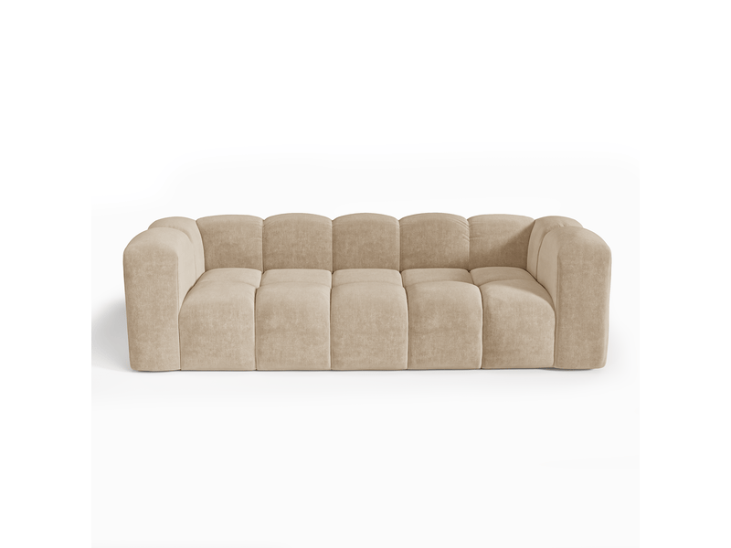  Canapé 3 places en tissu tramé toucher doux taupe clark 1CLA3PTTTP - Conforama C