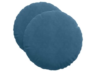 Lot de 2 coussins de siège, coussins décoratifs velours bleu ø50 x 19 cm cf59880