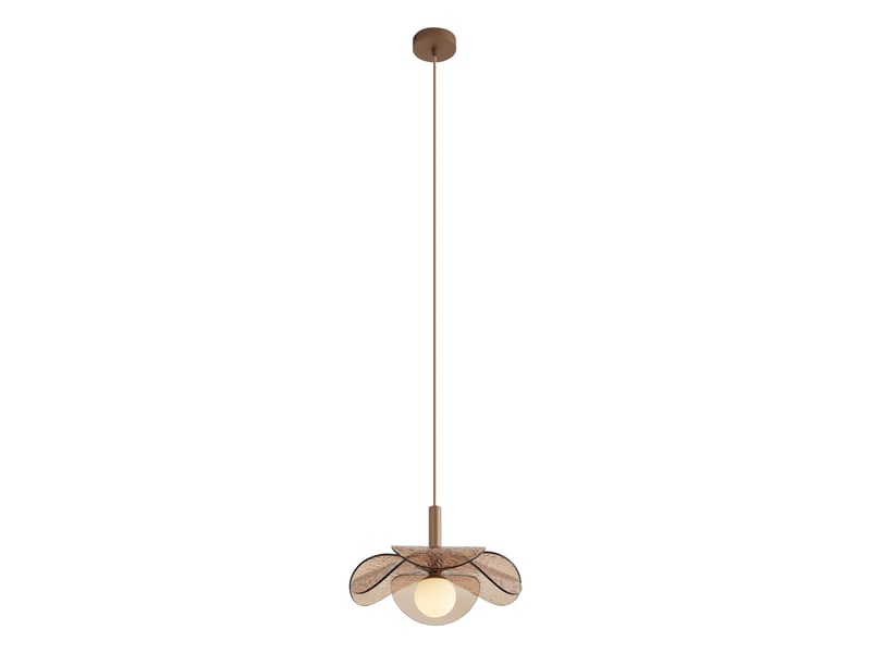  Suspension design bronze foncé avec verre ambré - kemner  - Conforama E