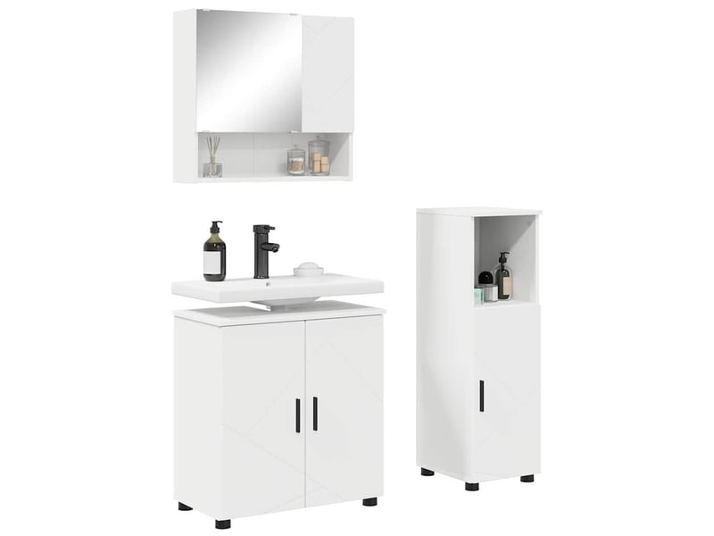  Ensemble de mobilier de salle de bain 3 pc blanc cf64242  - Conforama C
