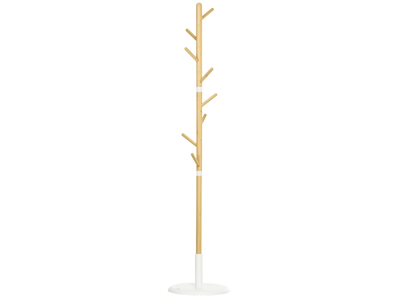  Porte-manteau moderne en forme d'arbre, avec 8 crochets pour vêtements et sacs, idéal pour l'entrée, ø 37,8 x 175,6 cm, naturel  - Conforama B