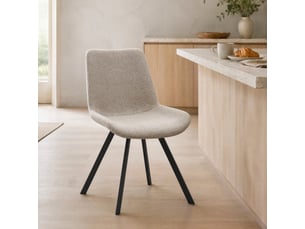 Chaises de salle à manger lot de 2 pivotantes à 360°  - dossier ergonomique en tissu et métal kaki