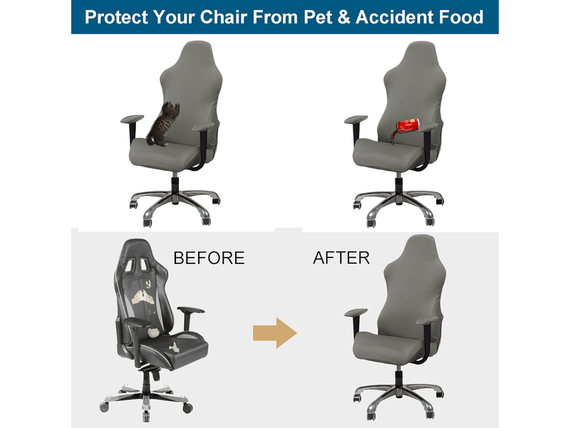  Housse de chaise élastique pour chaise esports, housse de protection pour chaise de jeu gris  - Conforama D