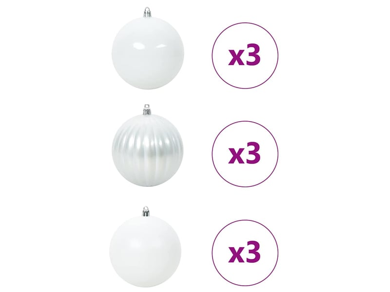  Ensemble de boules de noël xl 9 pcs blanc ø 15 cm plastique  - Conforama C