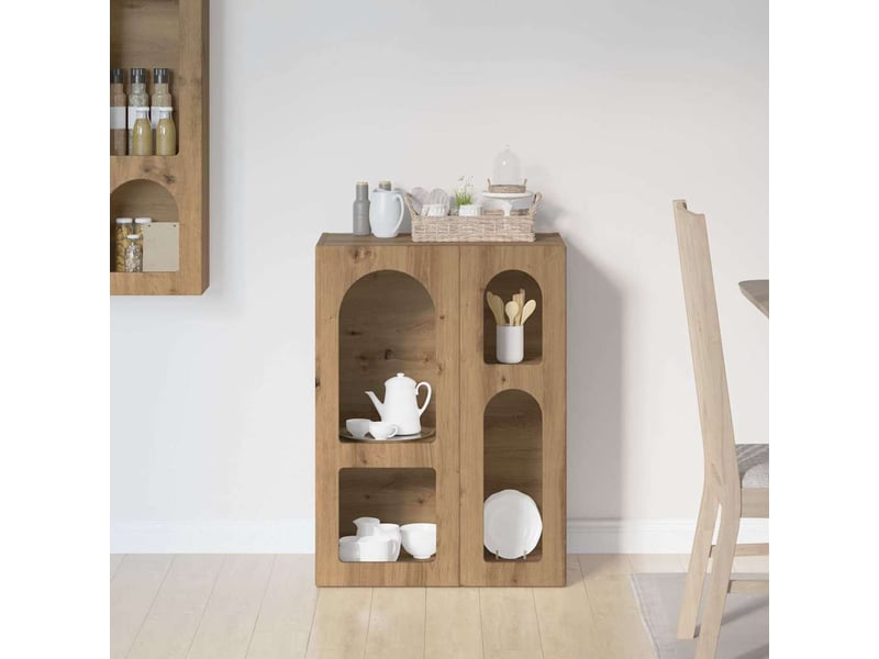  Buffet - bahut - meuble de rangement elst chêne artisanal 59 x 35 x 80,5 cm bois d'ingénierie  - Conforama D