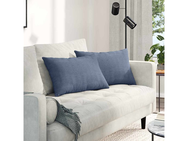 Lot de 2 coussins de canapé, coussins décoratifs bleu 60 x 40 cm cf59006 - Conforama B