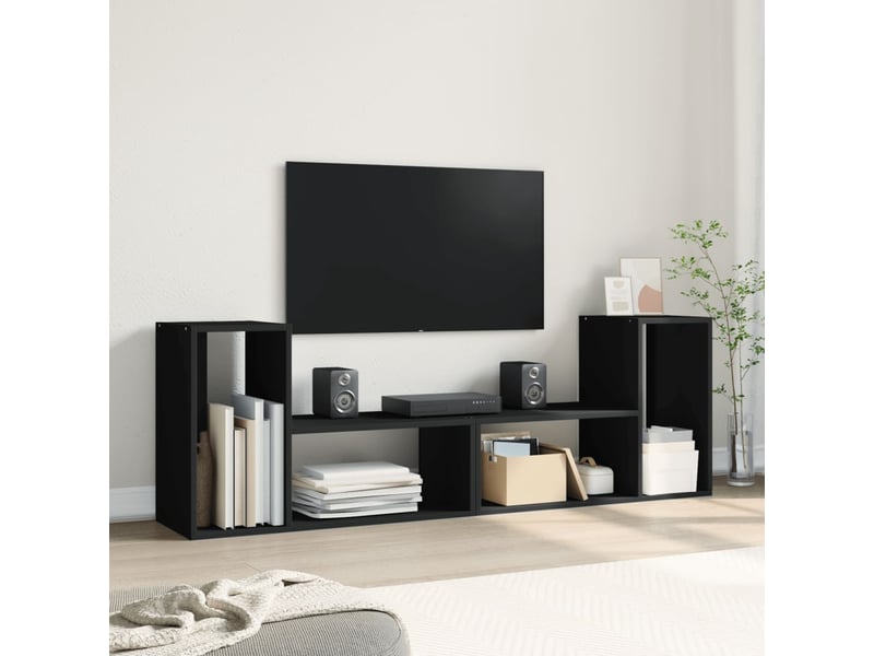  Meuble tv - banc tv - meuble de rangement noir  - Conforama C