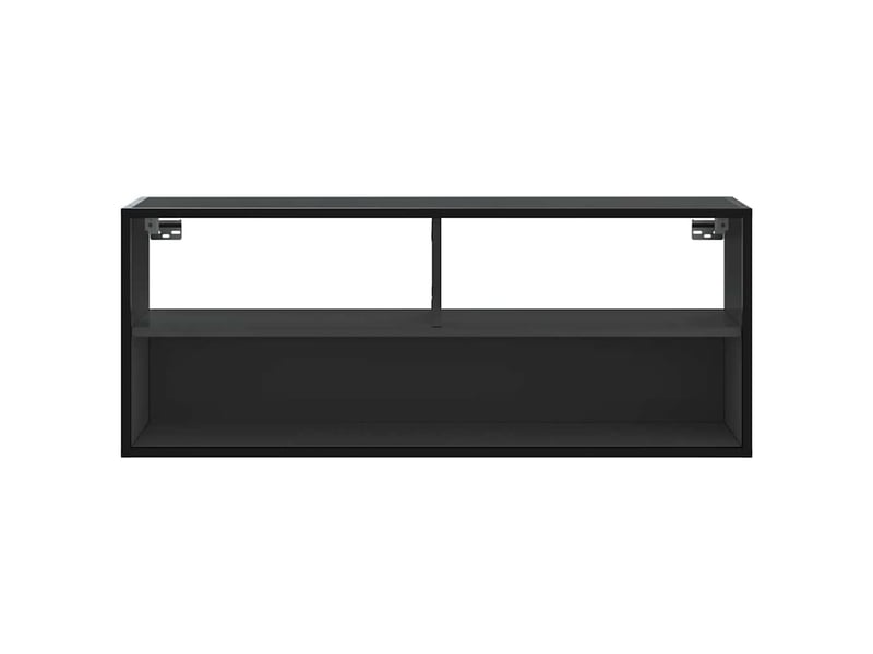  Meuble tv - banc tv - meuble de rangement noir 100x31x39,5 cm bois d'ingénierie et métal  - Conforama D