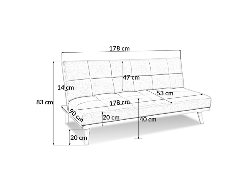 Banquette clic clac 3 places gris - hellin Hellin01 - Conforama C