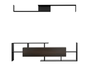 Meuble tv coloris noir 153.6 cm <strong></strong> <strong></strong>