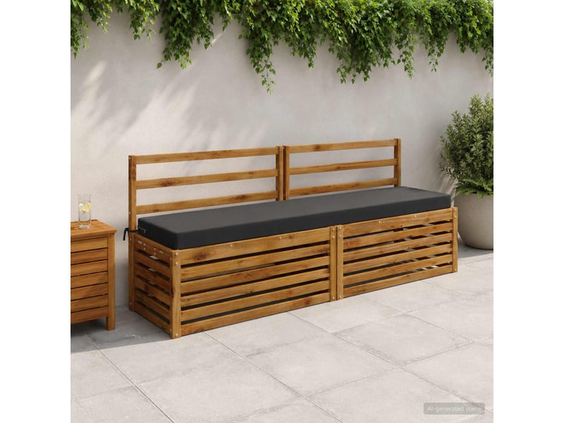 Lot de 2 coussins de banc, coussins d'assise soest 100 % polyester anthracite cf56974 - Conforama B