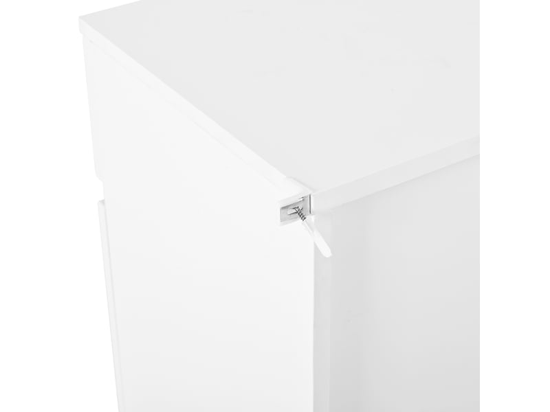  Vestiaire d'entrée blanc avec banc, rangement chaussures, crochets et led bluetooth pilotée par application  - Conforama D