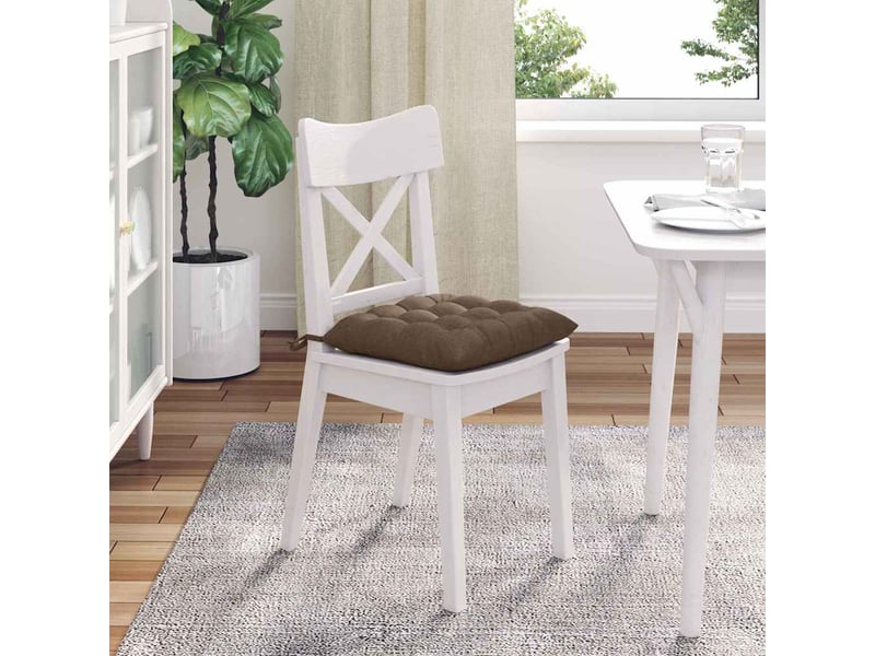 Lot de 4 coussins de siège, coussins décoratifs tissu marron 40 x 40 x 6 cm cf60020 - Conforama D