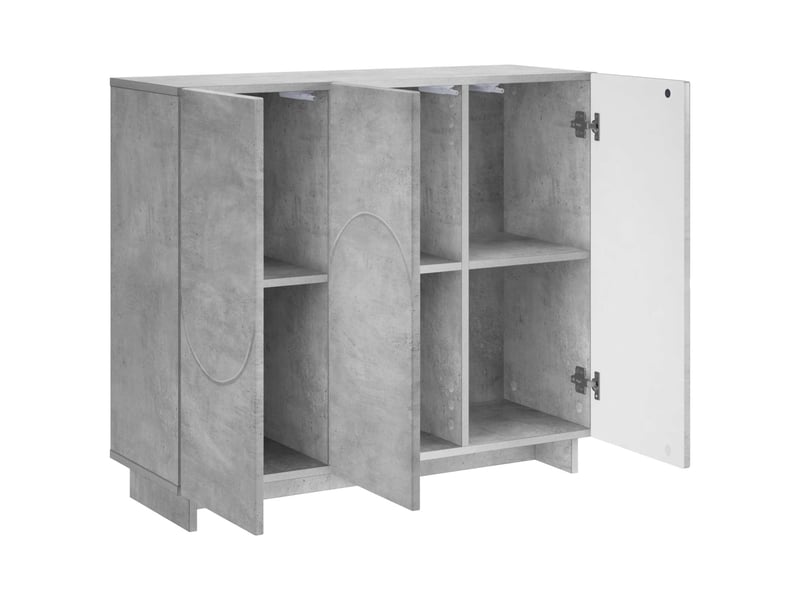 Buffet - bahut - meuble de rangement gris béton 85,5 x 31 x 75 cm bois d'ingénierie  - Conforama C