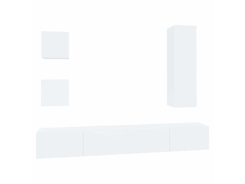  Ensemble de meubles tv - banc tv - meuble de rangement 5 pcs blanc bois d'ingénierie  - Conforama A
