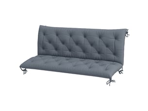 Coussin de banc 3 places avec dossier polyester gris foncé 150 x 98 x 8 cm