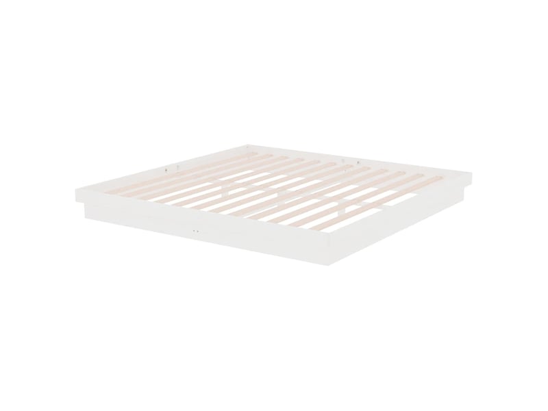  Lit double- lit adulte -  cadre de lit sans matelas blanc bois massif 200x200 cm  - Conforama C