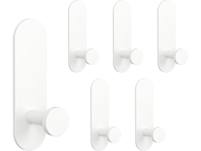  6 pièces patère salle de bain étanche crochet porte manteau convient pour de cuisine bureau chambre, blanc  - Conforama A