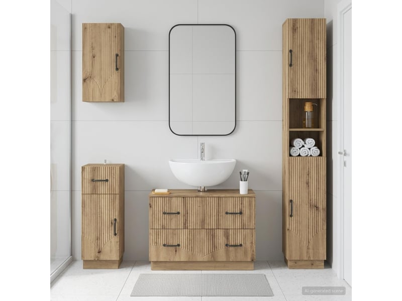 Ensemble de 4 pièces d'armoires de salle de bain hoorn cf63267  - Conforama B