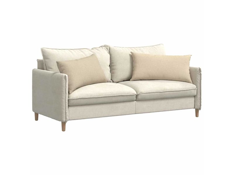  Lot de 2 coussins de canapé, coussins décoratifs tissu crème 80 x 40 cm cf58823  - Conforama C