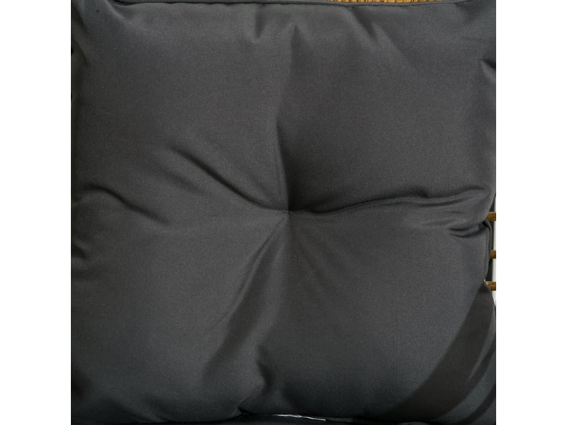  Salon de jardin bistrot 3 pièces 62x65x78 cm – sable et gris foncé – table basse ronde, coussins lavables  - Conforama D
