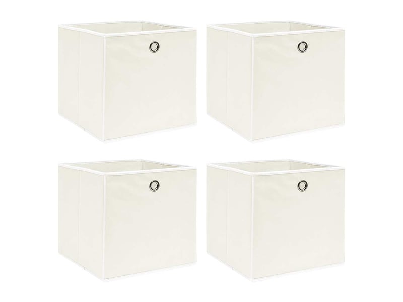  Boîtes de rangement 4 pcs blanc 32x32x32 cm tissu  - Conforama B