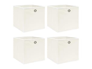 Boîtes de rangement 4 pcs blanc 32x32x32 cm tissu