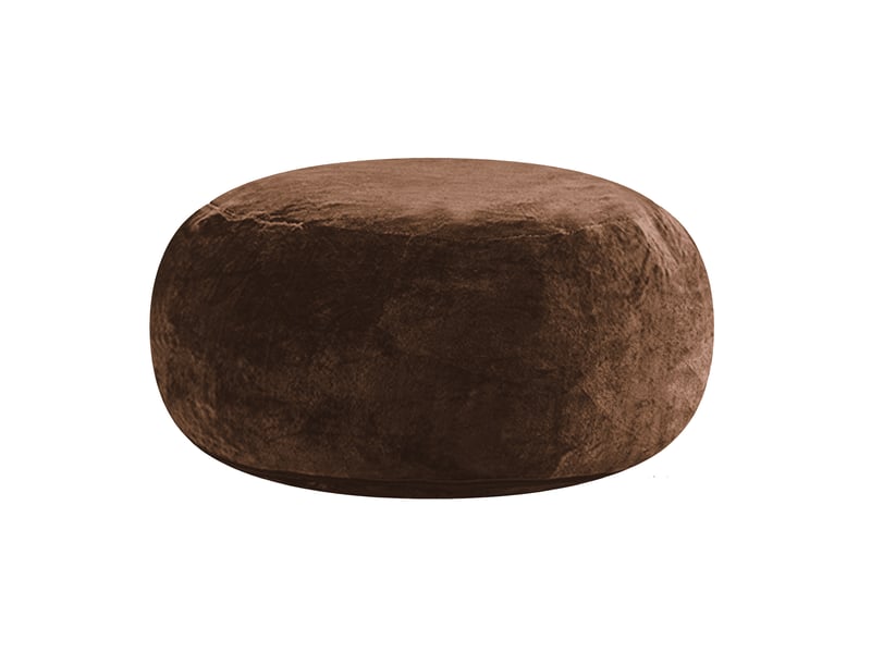  Fauteuil poire fixe pliable 100 x 100 x 50 cm marron, en mousse et billes, idéal pour se détendre chez vous  - Conforama A