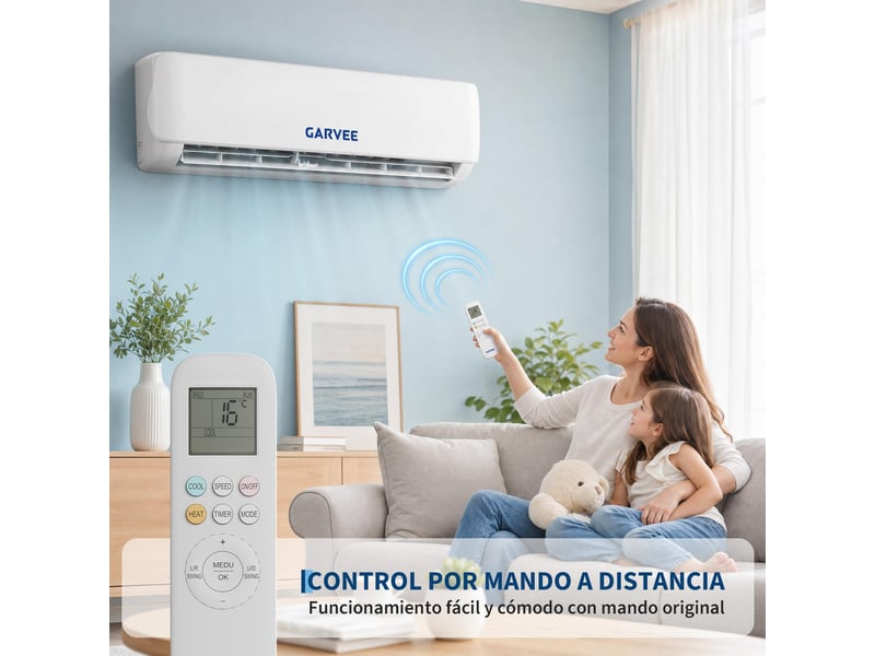  Garvee climatiseur split mural aux fm 12 000 btu réversible inverter a++ r32 wifi 220-240v MHK_38SBPML8 - Conforama E