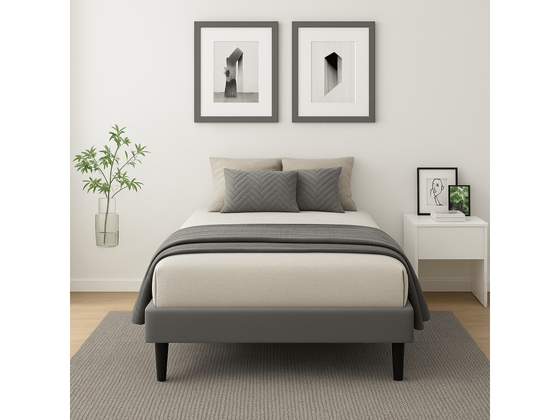  Sommier 70x190 cm tapissier déhoussable housse lavable gris + pieds 20 cm 13 lattes - opale SOMMIER OPALE GRIS - Conforama B