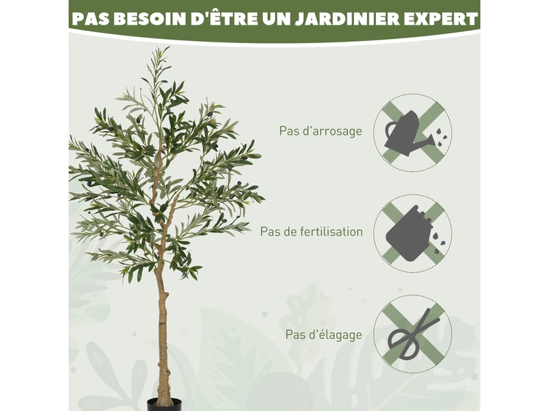  Olivier artificiel 150 cm plante artificielle intérieur, fausse plante décoration pour maison, bureau, chambre, salon  - Conforama W
