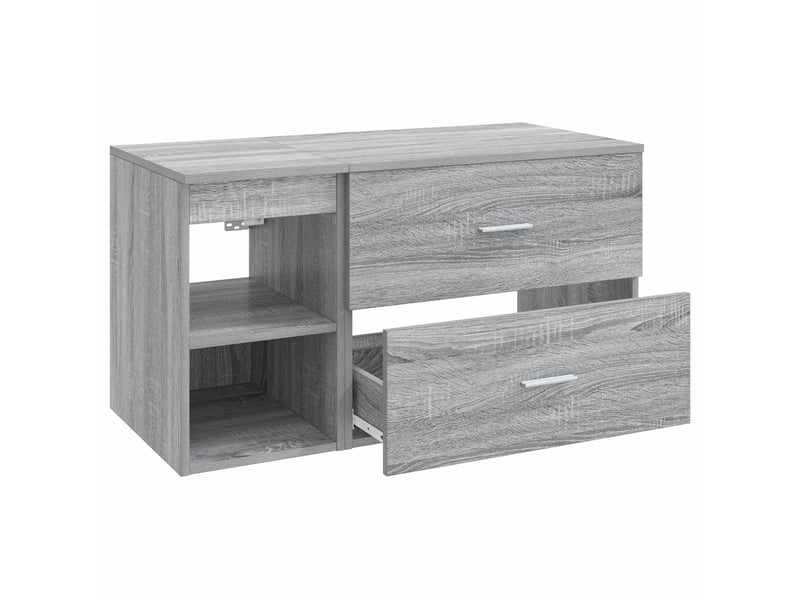  Ensemble de mobilier de salle de bain 2 pcs sonoma gris shl8302  - Conforama D
