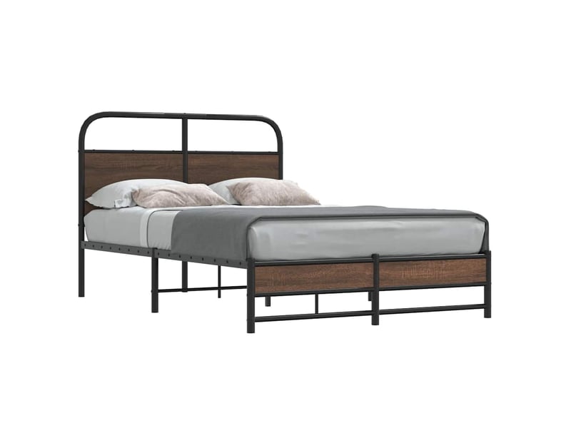  Cadre de lit sans matelas 120x190 cm chêne marron  - Conforama A